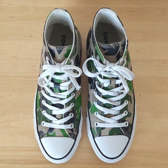 Converse Unisex Chuck Taylor All Star Hi Top Sneakers / ankle boots Green Camo - Picture 5 of 12
